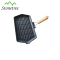 Vegetable Oil Cast Iron Grill Pan With Folding Handle